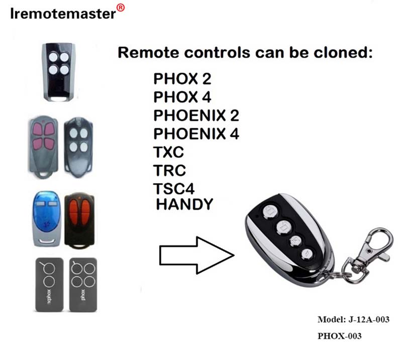PHOENIX 2 4 TSC2 TSC4 HANDY2 മാറ്റിസ്ഥാപിക്കാനുള്ള ഗാരേജ് ഡോർ റിമോട്ട് കൺട്രോൾ 433.92mhz