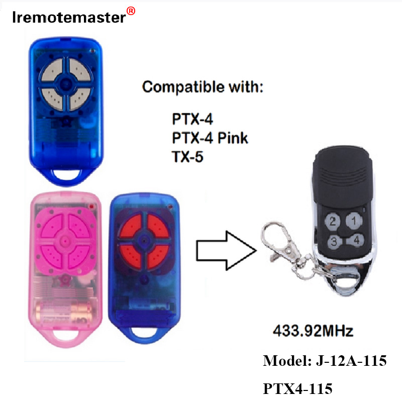 PTX4 433.92 MHz ഗേറ്റ് ഗാരേജ് ഡോർ റിമോട്ട് കൺട്രോൾ റോളിംഗ് കോഡ്