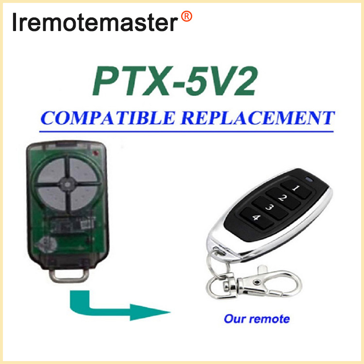 PTX5V2 PTX-5 ഗാരേജ് ഡോർ റിമോട്ട് മാറ്റിസ്ഥാപിക്കുന്നതിന് 433.92MHz